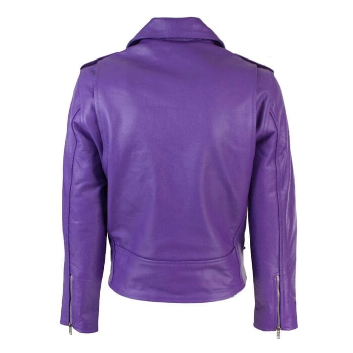 Giacca da motociclista in pelle da donna Brando, nera, rossa e bianca, classica, da motociclista - Knighthood Store
