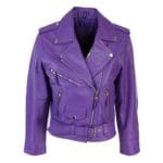 Giacca da motociclista in pelle da donna Brando, nera, rossa e bianca, classica, da motociclista - Knighthood Store