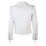 Giacca da motociclista in pelle da donna Brando, nera, rossa e bianca, classica, da motociclista - Knighthood Store
