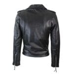 Giacca da motociclista in pelle da donna Brando, nera, rossa e bianca, classica, da motociclista - Knighthood Store