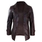 Mens Real Leather Coat Jacket Classic Wine Black Fit Smart Casual - Knighthood Store