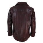 Mens Real Leather Coat Jacket Classic Wine Black Fit Smart Casual - Knighthood Store