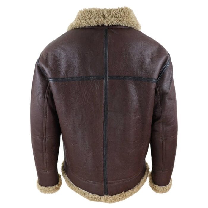 Chaqueta de aviador estilo aviador de piel de oveja auténtica para hombre BNWT - Tienda Knighthood