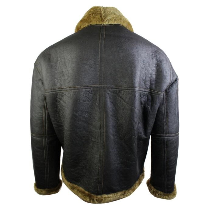 Mens Brown Original RAF Sheepskin Flying Pilot Jacket Classic Brown Ginger - Knighthood Store