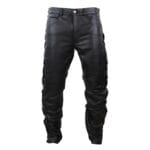 Pantalon de motard en cuir véritable pour homme, style western, avec pompons et lacets - Knighthood Store