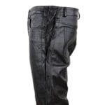 Pantalon de motard en cuir véritable pour homme, style western, avec pompons et lacets - Knighthood Store