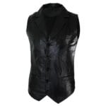 Mens Real Leather Tan Brown Black Burgundy Smart Casual Gilet Waistcoat Vintage Retro - Knighthood Store