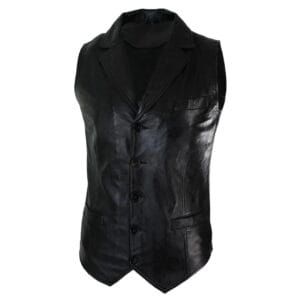 Gilet da uomo in vera pelle, marrone chiaro, nero, bordeaux, elegante, casual, vintage, retrò - Knighthood Store