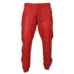 Pantaloni da jogging in vera pelle da uomo, elasticizzati, casual - Knighthood Store