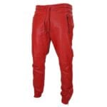 Pantaloni da jogging in vera pelle da uomo, elasticizzati, casual - Knighthood Store