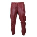 Pantaloni da jogging in vera pelle da uomo, elasticizzati, casual - Knighthood Store