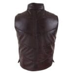 Chaleco de piel auténtica para hombre, acolchado, con cremallera, informal - Knighthood Store