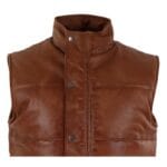 Chaleco de piel auténtica para hombre, acolchado, con cremallera, informal - Knighthood Store