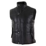 Chaleco de piel auténtica para hombre, acolchado, con cremallera, informal - Knighthood Store
