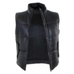 Chaleco de piel auténtica para hombre, acolchado, con cremallera, informal - Knighthood Store