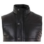 Chaleco de piel auténtica para hombre, acolchado, con cremallera, informal - Knighthood Store