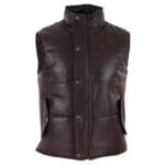 Chaleco de piel auténtica para hombre, acolchado, con cremallera, informal - Knighthood Store