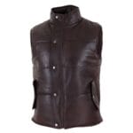Chaleco de piel auténtica para hombre, acolchado, con cremallera, informal - Knighthood Store