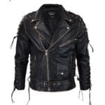 Mens Live To Ride Cow Hide Real Leather Jacket Original Cross Zip Brando Biker Motorcycle - Knighthood Store