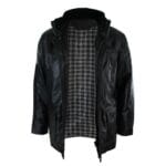 Mens Slim Fit Real Leather Safari Military Army Hunting Jacket Black Brown - Knighthood Store