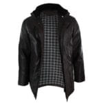 Mens Slim Fit Real Leather Safari Military Army Hunting Jacket Black Brown - Knighthood Store