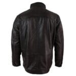 Mens Slim Fit Real Leather Safari Military Army Hunting Jacket Black Brown - Knighthood Store