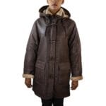 Giacca da donna in vera pelle di pecora, marrone beige, in pelliccia, da aviatore - Knighthood Store