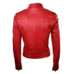 Veste motard vintage en cuir véritable pour femme, coupe zippée, col Nehru, style japonais - Knighthood Store