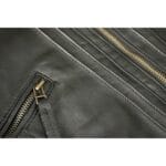 Veste motard vintage en cuir véritable pour femme, coupe zippée, col Nehru, style japonais - Knighthood Store
