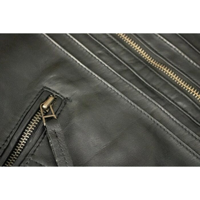 Veste motard vintage en cuir véritable pour femme, coupe zippée, col Nehru, style japonais - Knighthood Store