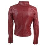 Veste motard vintage en cuir véritable pour femme, coupe zippée, col Nehru, style japonais - Knighthood Store