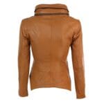 Womens Ladies Girls Soft Black Real Leather Racing Biker Style Jacket - Knighthood Store