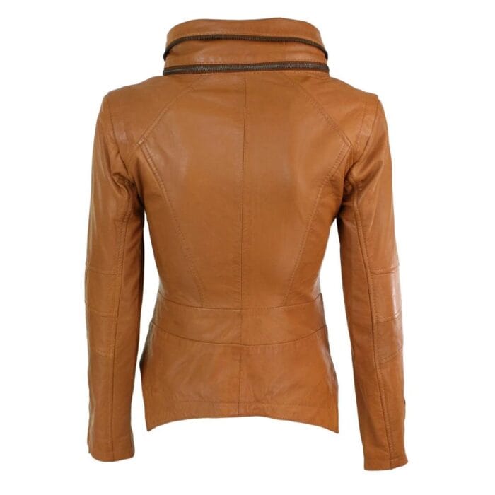 Womens Ladies Girls Soft Black Real Leather Racing Biker Style Jacket - Knighthood Store