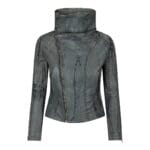 Womens Ladies Girls Soft Black Real Leather Racing Biker Style Jacket - Knighthood Store