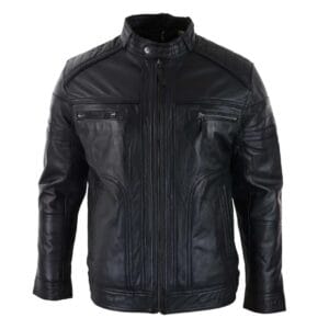 Giacca da motociclista vintage in vera pelle nera e marrone da uomo, stile vintage, con cerniera, casual - Knighthood Store