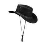 Sombrero de vaquero australiano unisex de cuero auténtico, estilo clásico de forajido para montar en el Outback - Knighthood Store