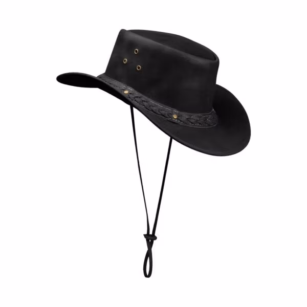 Australian Unisex Western Cowboy Hat Real Leather Outback Riding Outlaw Classic - Knighthood Store