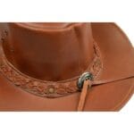 Sombrero de vaquero australiano unisex de cuero auténtico, estilo clásico de forajido para montar en el Outback - Knighthood Store