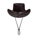 Sombrero de vaquero australiano unisex de cuero auténtico, estilo clásico de forajido para montar en el Outback - Knighthood Store