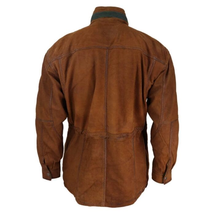 Herren Wildleder Echte Safari Jacke Jagd Duffle Parka 3/4 Mantel Klassisches Leder - Knighthood Store