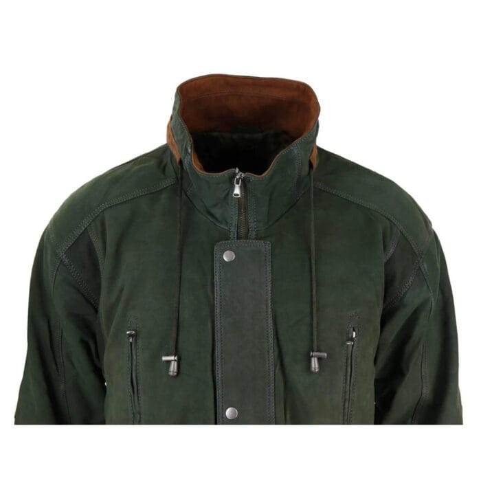Herren Wildleder Echte Safari Jacke Jagd Duffle Parka 3/4 Mantel Klassisches Leder - Knighthood Store