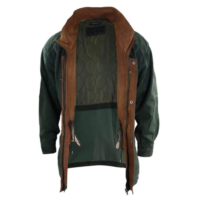 Herren Wildleder Echte Safari Jacke Jagd Duffle Parka 3/4 Mantel Klassisches Leder - Knighthood Store