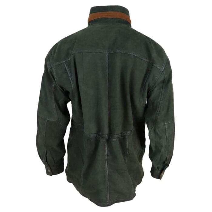 Herren Wildleder Echte Safari Jacke Jagd Duffle Parka 3/4 Mantel Klassisches Leder - Knighthood Store