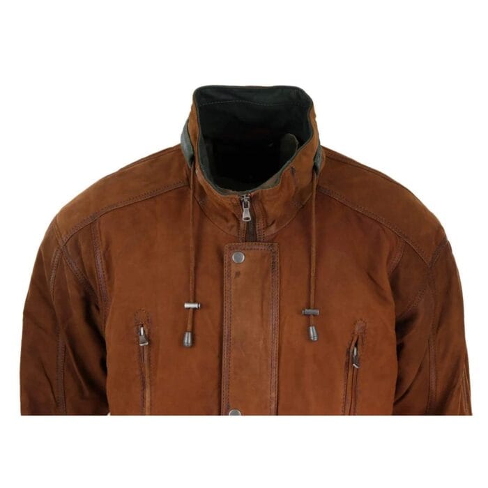 Herren Wildleder Echte Safari Jacke Jagd Duffle Parka 3/4 Mantel Klassisches Leder - Knighthood Store
