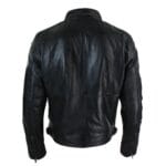 Mens Zipped Biker Style Smart Casual Real Leather Jacket Black Brown Olive Urban - Knighthood Store