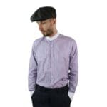 Camicia da uomo retrò anni '20, classica, vintage, con colletto rimovibile, a righe, stile Grandad Nehru Shelby, con bottoni penny - Knighthood Store
