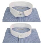 Camicia da uomo retrò anni '20, classica, vintage, con colletto rimovibile, a righe, stile Grandad Nehru Shelby, con bottoni penny - Knighthood Store