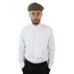 Camicia da uomo retrò anni '20, classica, vintage, con colletto rimovibile, a righe, stile Grandad Nehru Shelby, con bottoni penny - Knighthood Store