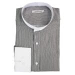 Camicia da uomo retrò anni '20, classica, vintage, con colletto rimovibile, a righe, stile Grandad Nehru Shelby, con bottoni penny - Knighthood Store