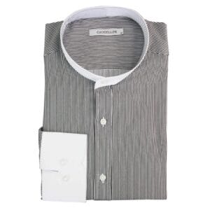 Chemise homme rétro années 1920, col amovible, rayures, grand-père, Nehru, Shelby, Penny Button - Knighthood Store